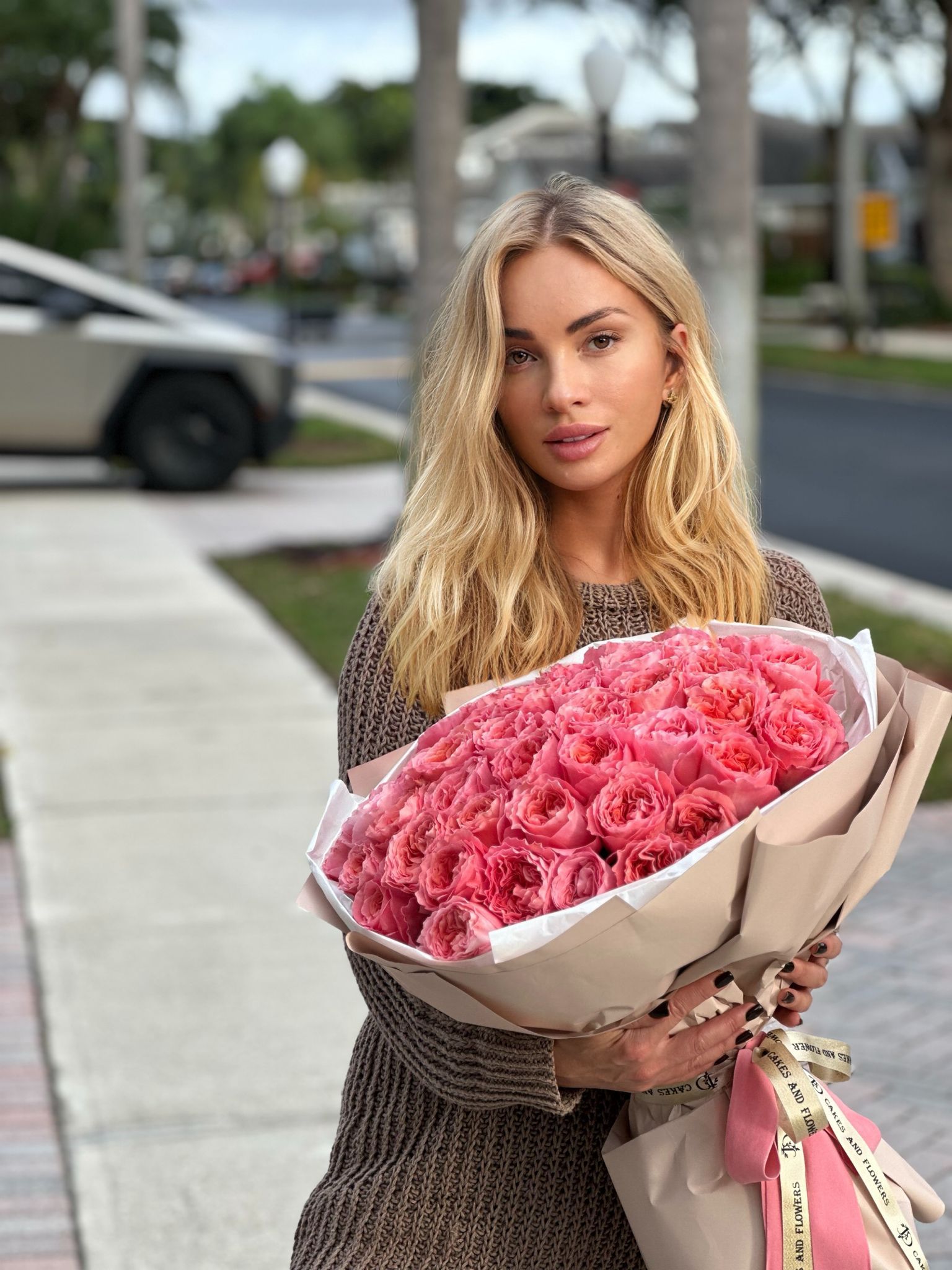 Mix of Coral Peony Roses