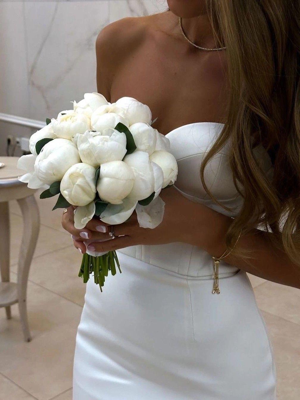 White Peony Bridal Bouquet